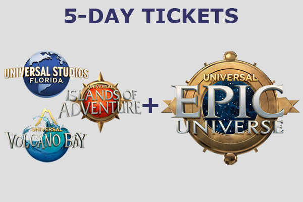 Universal Orlando 5 Day Tickets